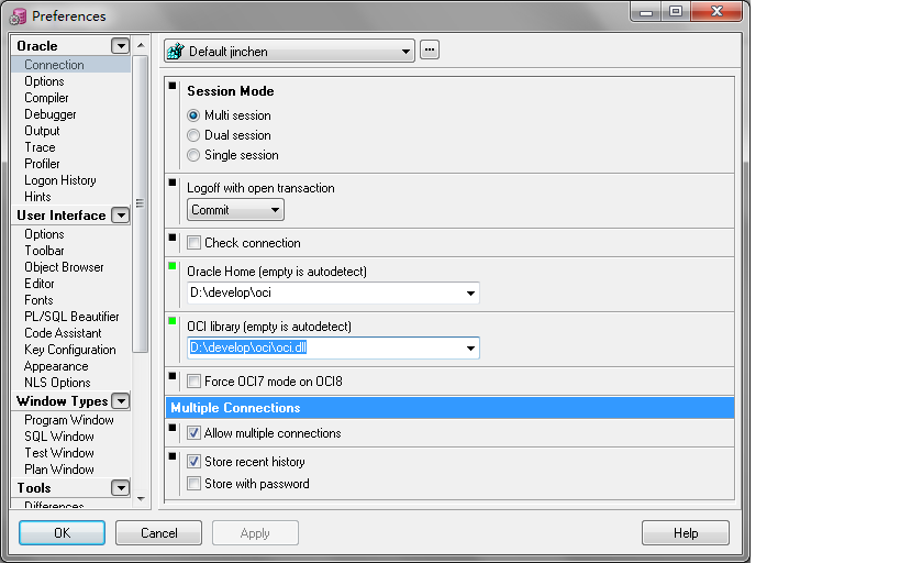PLSQL Developer配置OCI连接远程数据库